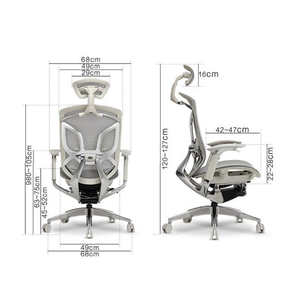 Contemporary Chrome Butterfly Gray Ergonomic Office Lift <b>Chair</b> with Adjustable Headrest Adjustable Armrest Tilting Li Material - Product Image 2