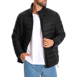 Proveedor de chaqueta acolchada con capucha personalizada para hombre, ropa de abrigo acolchada ligera con bolsillo frontal para actividades al aire libre - Product Image 1