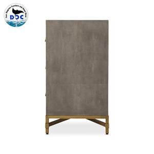 Meuble de chambre à coucher extensible moderne personnalisé, commode en faux shagreen, grand meuble de rangement à 6 tiroirs, table de chevet - Product Image 3