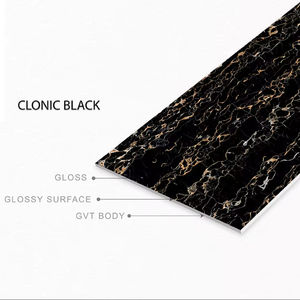 Azulejos de Porcelana Pulidos de Alto Brillo CLONIC BLACK de 600x1200 mm, 9 mm de Grosor, Vitrificados, para Pisos Interiores, Diseño Europeo Moderno - Product Image 1