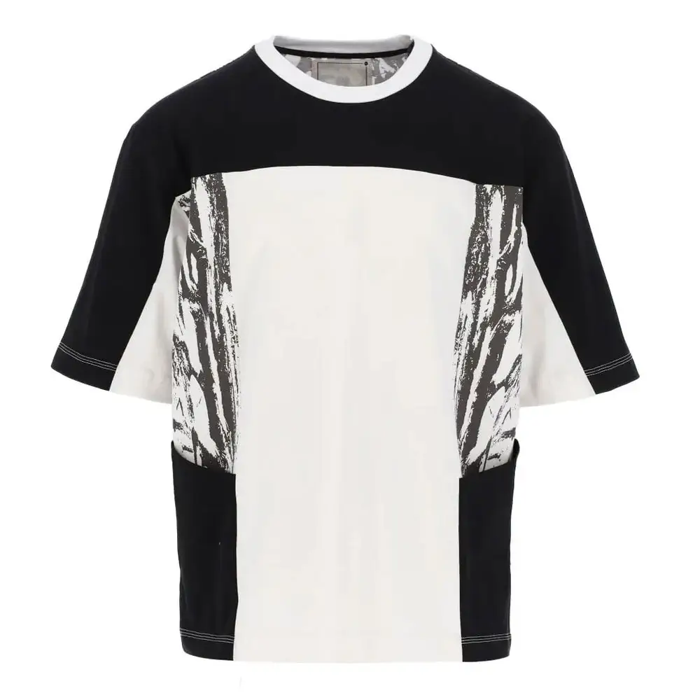 Zwart-Wit Zakpaneel T-Shirt Korte Mouw Luxe T-Shirt Promotionele Mode Vrouwen Heren Vrijetijdskleding Zacht Katoen