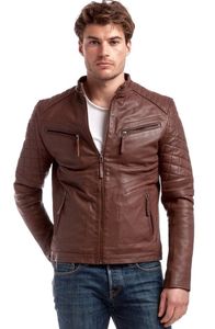 Chaquetas de cuero genuino vintage clásico: una durabilidad básica de moda clásica atemporal elegancia elegante moda mate brillante - Product Image 3