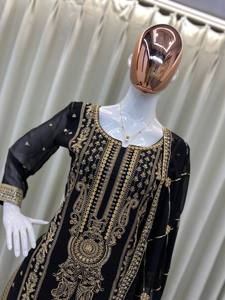 TOP DE CRÉATEUR AVEC BRODERIE SEQUENCE TRAVAIL AVEC PANTALON ET DUPATTA - Product Image 3