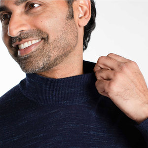 Pull pour hommes de haute qualité avec logo personnalisé Pull côtelé à col montant et manches longues en tissu respirant pour hommes - Product Image 5