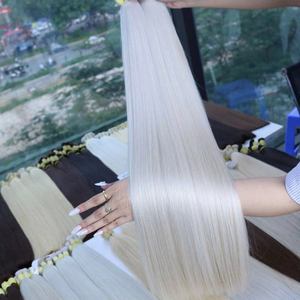 Precio al por mayor 100% extensiones de cabello crudo vietnamita a granel 1 paquete 100g colores claros Super doble dibujado 24 extensiones de cabello humano - Product Image 1