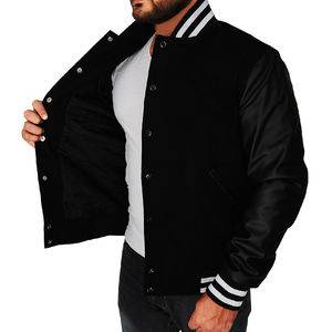 Chaquetas de béisbol de satén para hombre más vendidas, nuevo diseño ajustado, chaqueta Bomber de satén de poliéster 100% con cuello levantado para invierno - Product Image 4