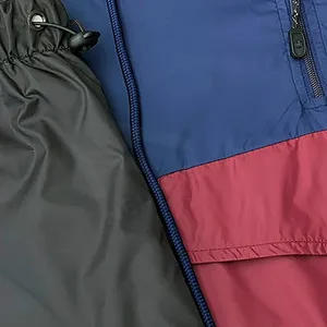 Costume coupe-vent pour hommes avec logo personnalisé séchage rapide avec fermeture à glissière de couleur unie manches longues costume coupe-vent pour hommes de la meilleure qualité - Product Image 4