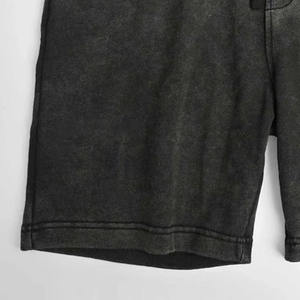 Vintage Acid Washed <b>Men's</b> <b>Sweat</b> <b>Shorts</b> Unisex Casual Elastic Mid Waist Solid Color Breathable Leisurewear - Product Image 4