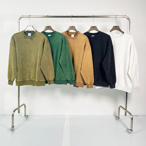 Fabricants de survêtements et de sweat-shirts à fermeture éclair avec strass délavés à l'acide, ensemble de sweat-shirts à capuche pour hommes, vêtements personnalisés de grande taille, vêtements vierges - Product Image 4