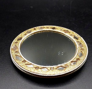 Small inlaid <b>mirror</b>. Antique <b>hand</b> <b>mirror</b>. Travel <b>mirror</b>. Vintage <b>mirror</b>. Vintage makeup <b>mirror</b>. Retro <b>mirror</b>. - Product Image 3
