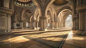 Pieza de Arte Islámico en Mármol Blanco, Detalles Tallados a Mano para Interiores de Mezquita, Diseño Moderno, Tamaño Personalizable, Techo Resistente a la Intemperie - Product Image 3