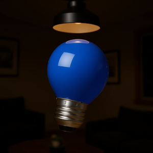 Ampoule incandescente sphérique 15W 230V E27 couleur bleue - Product Image 3