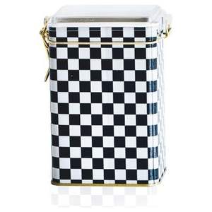 Boîte à outils en métal à motif damier Kontensan ER043G8 75x100x150mm avec fermoir en fil métallique et couvercle transparent - Product Image 2