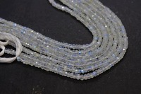 Perles Rondelles Facettées en Pierre de Lune Arc-en-ciel Blanche 3,5-4mm Longueur 13 Pouces, Gemmes pour la Fabrication de Bijoux Mehrajudin Gems AA-63 Troisième Qualité