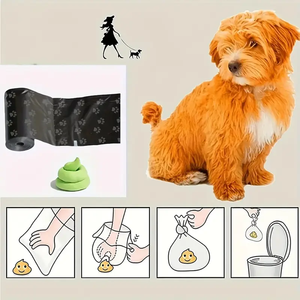 Bolsas para Desechos de Mascotas con Estampado de Huellas, Bolsas Desechables para Recoger Excrementos de Perro, para Paseos - Product Image 1