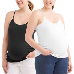 Camisolas fruncidas laterales de maternidad, camisola elástica suave para embarazo y lactancia, correas ajustables, camiseta sin mangas ajustada - Product Image 1