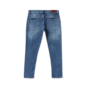 กางเกงยีนส์ผ้ายีนส์คลาสสิกสำหรับผู้ชายกางเกงยีนส์สีน้ำเงินยืดทรงตรง - Product Image 2