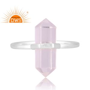 Última tendencia 925 Plata de ley fina Cristal natural Cuarzo Piedra preciosa Anillo apilable Fabricante de joyería personalizada - Product Image 2