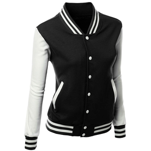 Best Material Trending Custom Women <b>Sheep</b> <b>Skin</b> Varsity <b>Jackets</b> Premium Quality Plus Size OEM Factory Wholesale Casual Streetwear - Product Image 1