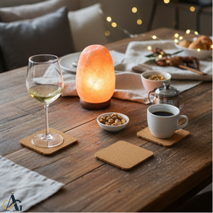Ensemble de sous-verres ronds en liège avec motif de feuilles botaniques, tapis de table antidérapants, style bohème, épaisseur 6 mm - Product Image 5