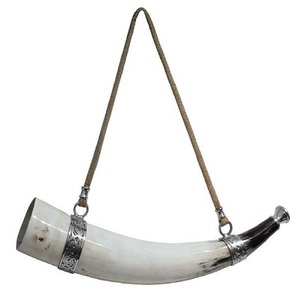 Viking Eco-Friendly Ox Horn Beer <b>Mug</b> Polished Buffalo Ox Horn <b>Mugs</b> with Lid and Straw Copper Factory Price Koi Decor - Product Image 5