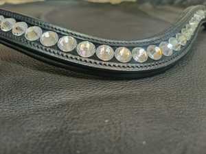 Banda para cejas de cuero acolchado suave de alta calidad para caballos Cristales de calidad premium Estilo ostentoso - Product Image 2