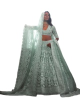Nouveau filet papillon lourd avec belle broderie fantaisie Doris séquence travail Lehenga Choli vêtements indiens et pakistanais pour la mariée