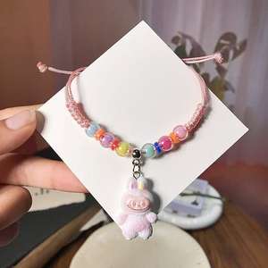 Nueva pulsera duradera tejida a mano para niños DIY ajustable dulce estilo lindo cordón hecho a mano tejido producto terminado al por mayor - Product Image 4