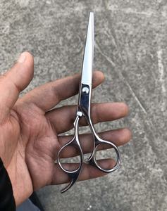Tijeras de peluquería, tijeras de barba con mango redondeado plateado, tijeras de peluquero - Product Image 2