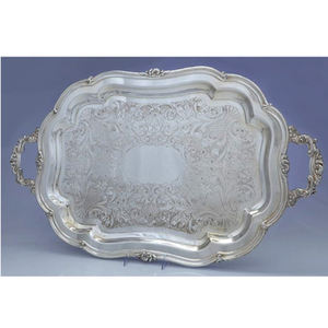 ถาดโลหะสำหรับใส่อาหารงานทำมือถาดบนโต๊ะอาหารขนาดใหญ่ทรงหรูหราออกแบบได้ตามต้องการสำหรับงานแต่งงาน - Product Image 6