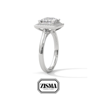 Frappant 2ct Princess Cut Lab Diamant Halo Anneau G Couleur VVS IGI Certifié Plaqué Or Personnalisé Bijoux De Mariée Pour Femmes