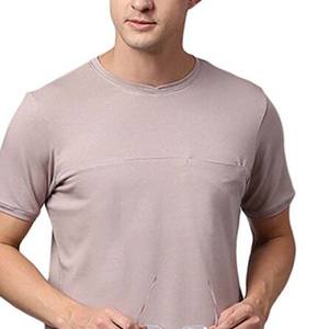 T-shirts pour hommes à manches courtes et col rond en gros, fabrication sur mesure OEM, impression de votre logo, t-shirts pour hommes en coton et polyester respirant - Product Image 6