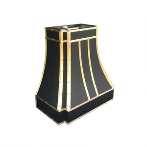 Mui xe màu đen sang trọng tùy chỉnh với dây đai và đinh tán bằng đồng | mui xe kim loại cổ điển hiện đại cho biệt thự và nhà bếp thiết kế - Product Image 3