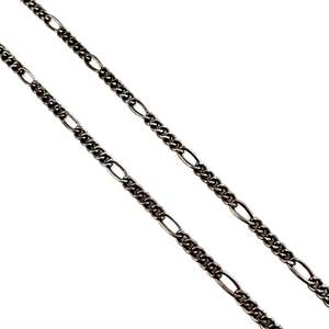 Figaro <b>Chain</b> Necklace Zinc Alloy <b>Black</b> Gun Plated Classic Minimalist Unisex Daily Wear Jewelry - Product Image 1
