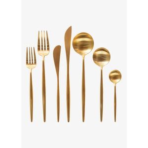 Venta caliente Hecho EN LA India a precio barato Cubiertos de alta calidad Juego de Cubiertos de acero inoxidable pulido dorado para banquete Estilo occidental - Product Image 1