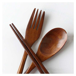 Meilleure vente Ensemble de couverts en bois à long manche et à corps épais écologique au design moderne pour une cuisson régulière Salade au curry - Product Image 5