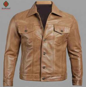 Blouson aviateur en cuir synthétique fait main, coupe ajustée, uni, décontracté, hiver, fermeture éclair, service OEM - Product Image 5