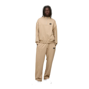 Conjunto de Sudadera con Media Cremallera y Pantalones Jogger, Corte Holgado, Construcción de Felpa Cepillada, Dobladillo Elástico, Ropa Urbana para Programas de Fabricación por Contrato (OEM) al por Mayor - Product Image 1