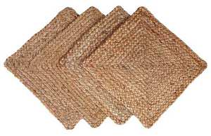 Juego ecológico de fabricante de confianza 4 manteles individuales trenzados de yute 100% estilo sólido tradicional personalizable para el hogar interior - Product Image 5