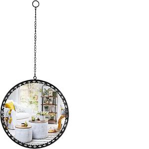 Luxury <b>Gold</b> Metal Frame Hanging <b>Mirror</b> For Home Living Room Bedroom Decorative <b>Round</b> Glass <b>Wall</b> <b>Mirror</b> - Product Image 3