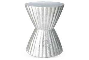 Mesa de Diseño Martillado para Hogar, Hotel, Restaurante, Mesas de Dormitorio, Color Plateado, Metal, Forma Redonda, Mesa de Muebles Elegante - Product Image 6