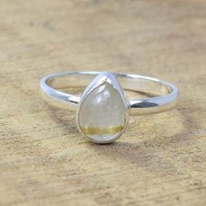 เครื่องประดับเงินแท้ 925 ประดับด้วยพลอยรูไทล์สีทอง ดีไซน์สวย เป็นของขวัญสำหรับเธอ - Product Image 1