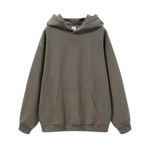 Sudadera con capucha unisex transpirable logotipo personalizado manga larga hombro caído jersey de colores sólidos calidad premium informal - Product Image 2