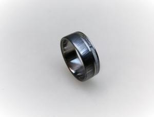 Anillo de compromiso de acero de Damasco y titanio para hombre, anillo de compromiso DIY de moda con soporte OEM, fabricante directo - Product Image 3