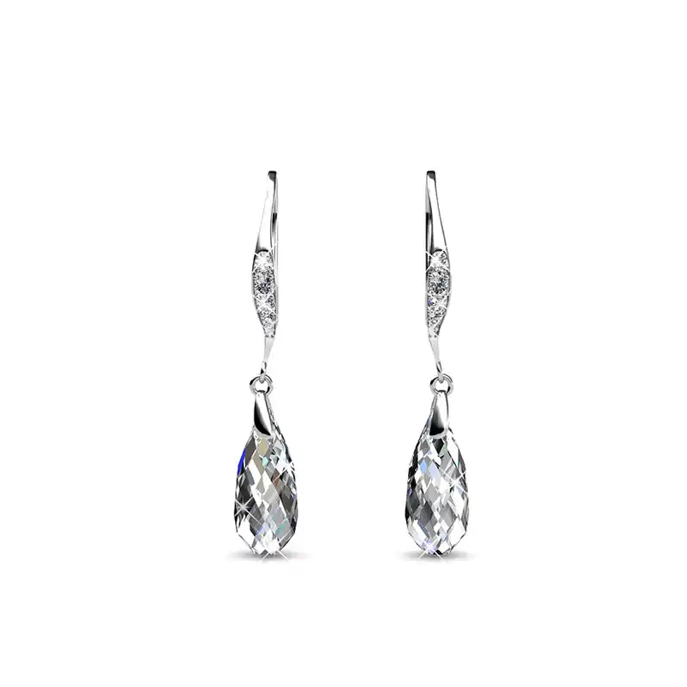 Brass with 18k White Gold Plated Brass Earrings