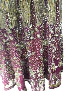 Amazing Boho Embellished Maxi Dress Hand <b>Beaded</b> Bohemian Kaftan Maxi Dress <b>Beaded</b> Evening Gold Embroidered Maxi Embellished Back - Product Image 5