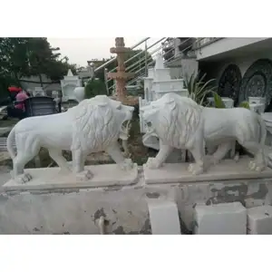 Large Animal Sculpture Garden Decorative Brown Marble Stone Lion Statue In Best Price bulk product