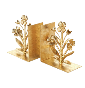 Metal Heavy Duty Bookshelf Organizer Gold Polished Table Desk <b>Decor</b> Bookends for Home Office Library - Product Image 3