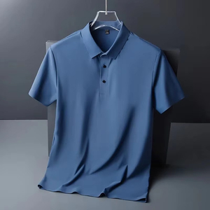 Camiseta clásica antiarrugas 100% de algodón para hombre, Polo Camiseta con cuello, estampado de logotipo personalizado, patrón sólido, ropa informal, camisa de punto - Product Image 1