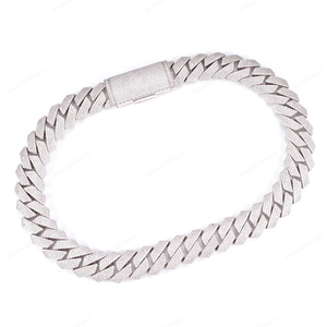 18mm 20 pulgadas Chapado en oro Cadena cubana 925 Plata esterlina VVS Moissanite Hip Hop Collar - Product Image 3